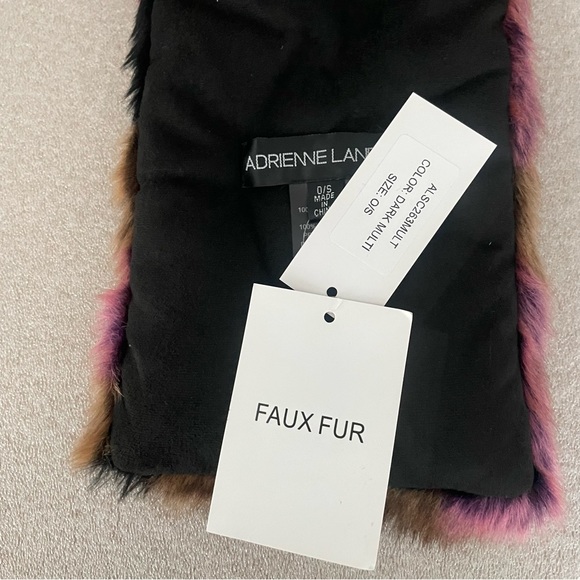 Andrienne Landau Dark Multi-Color Faux Fur Scarf - Picture 6 of 8